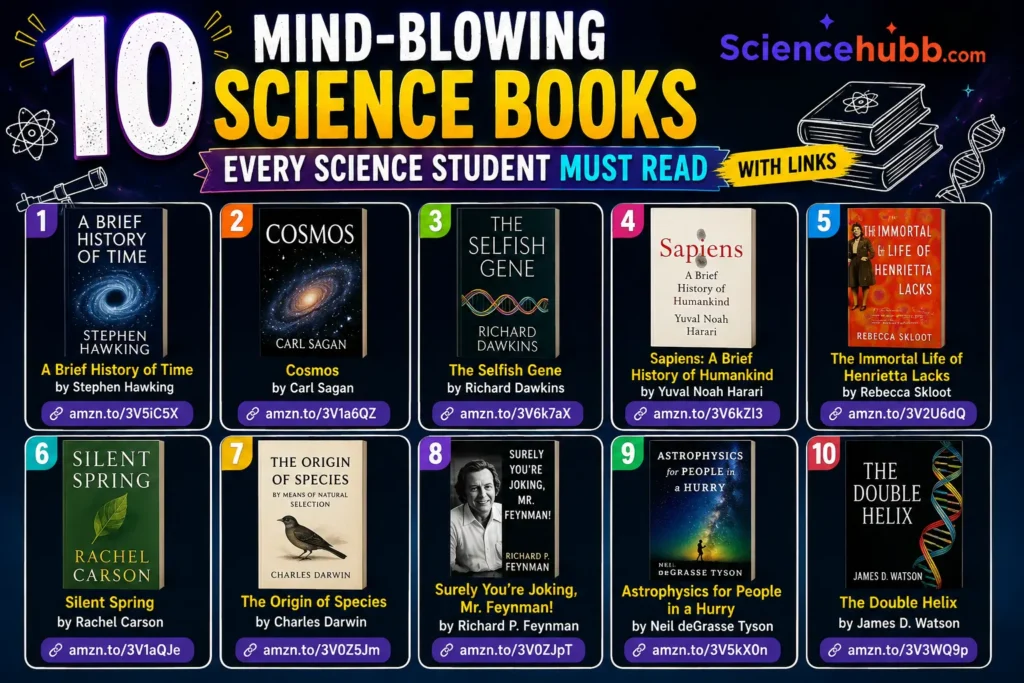 10 Mind-Blowing Science Books Every Science Student MUST Read with links