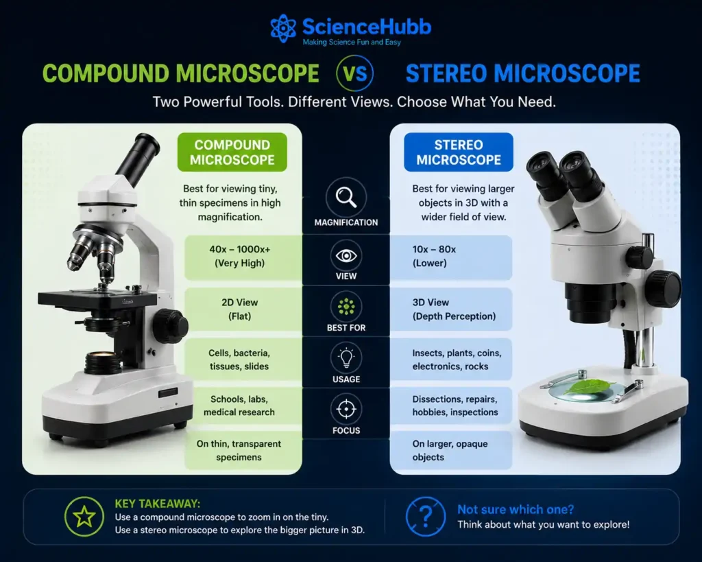 Compound Microscope vs Stereo Microscope: What’s the Difference?